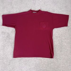 Vintage Bugle Boy Burgundy Mockneck Pocket Tee
